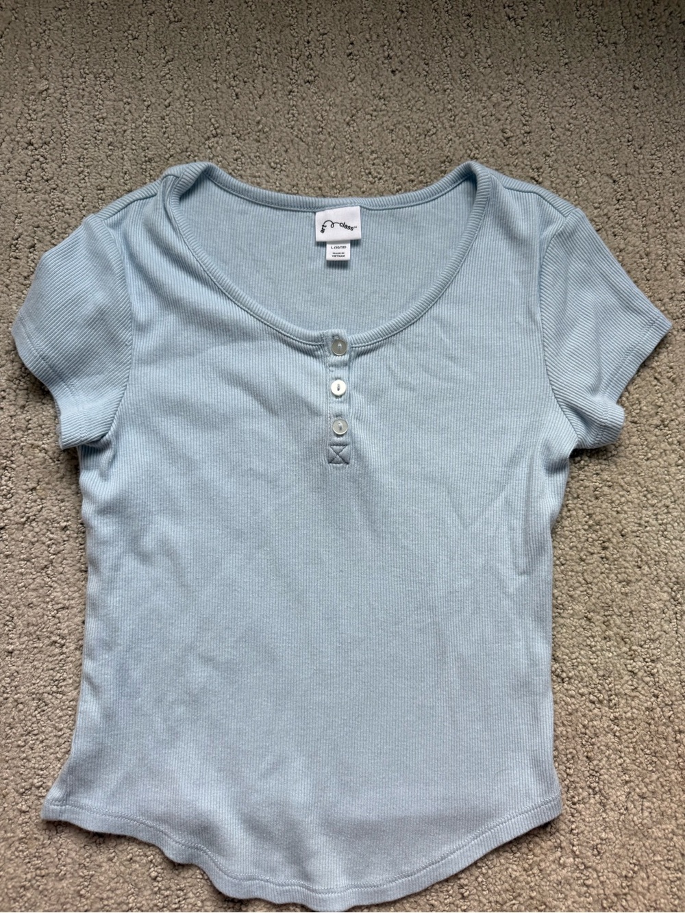 Artisan Light Blue Ribbed Henley Tee - Kids